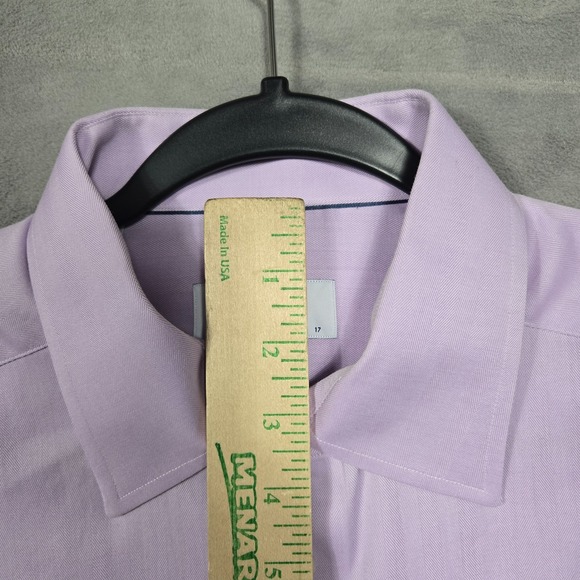 Eton Shirt Mens 43/17 light Purple Classic fit Long Sleeve Button Up - Picture 3 of 10